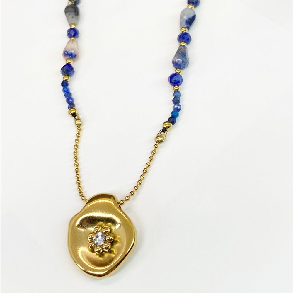 NEW Starburst Pendant Lapis Lazuli Layering Necklace